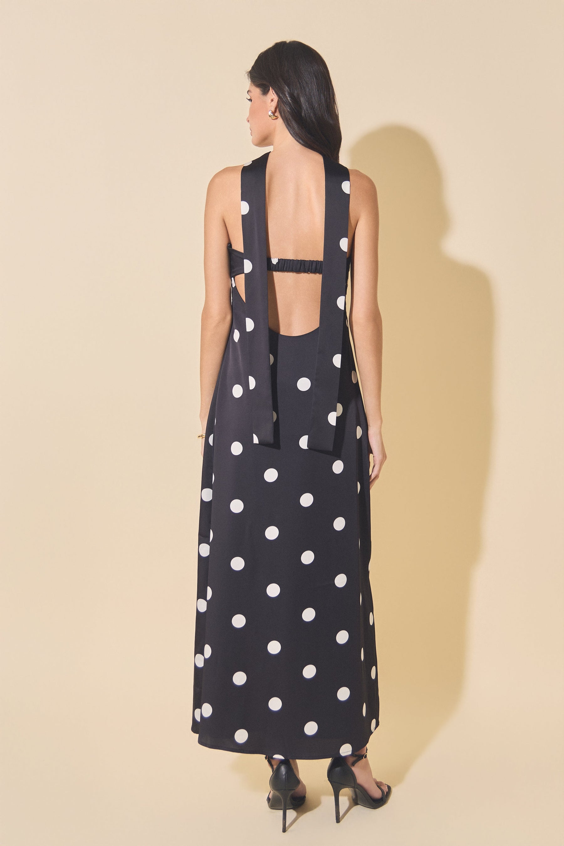 MARSY - Polka Dot Backless Dress - DRESSES available at Objectrare