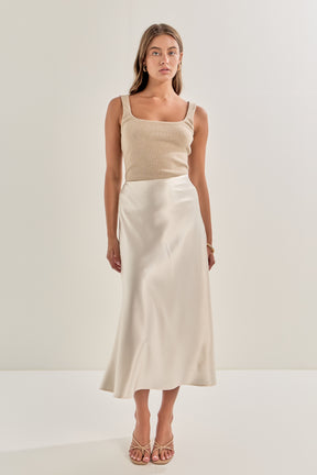MARSY - Satin Skirt - SKIRTS available at Objectrare