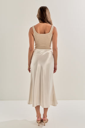 MARSY - Satin Skirt - SKIRTS available at Objectrare