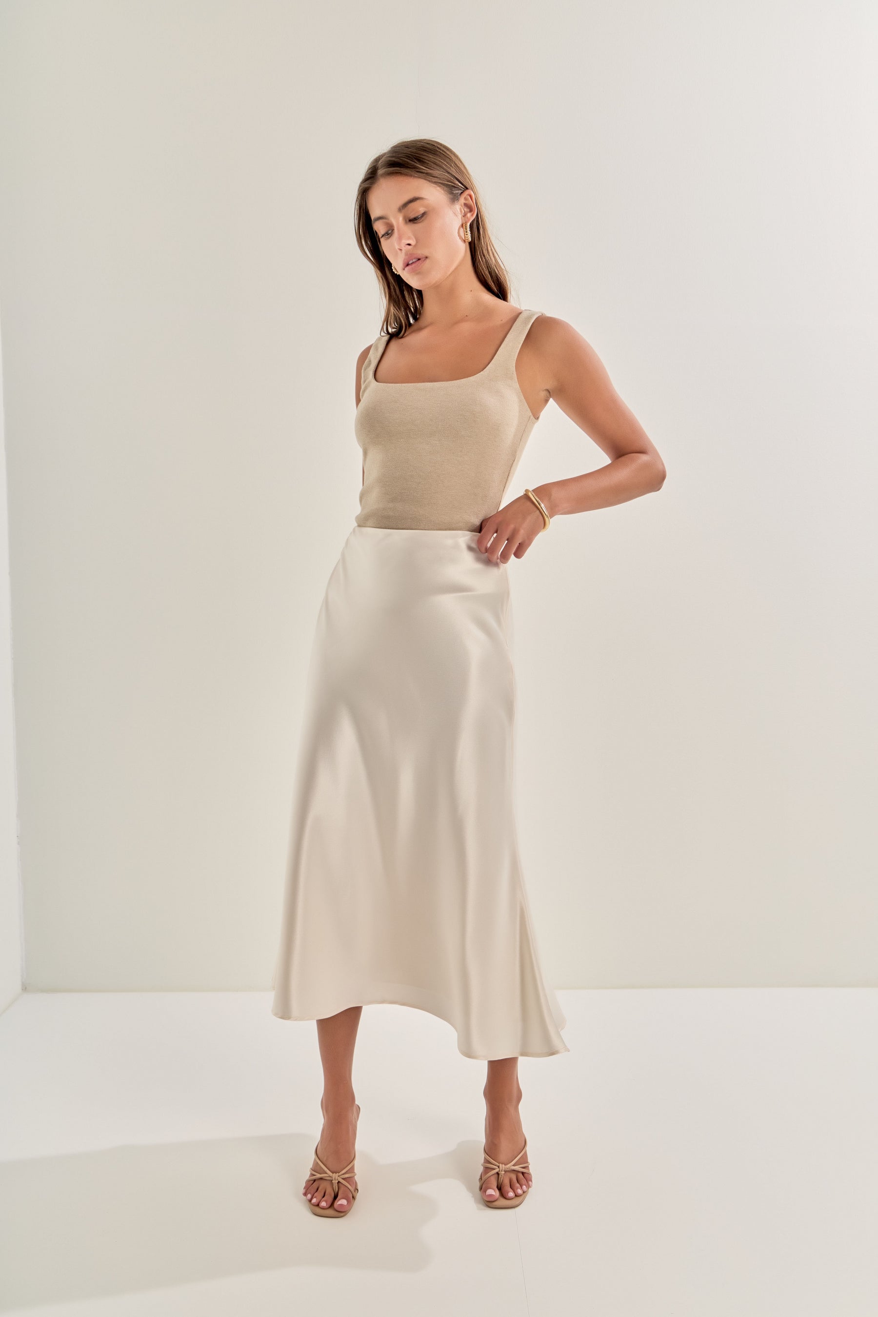 MARSY - Satin Skirt - SKIRTS available at Objectrare