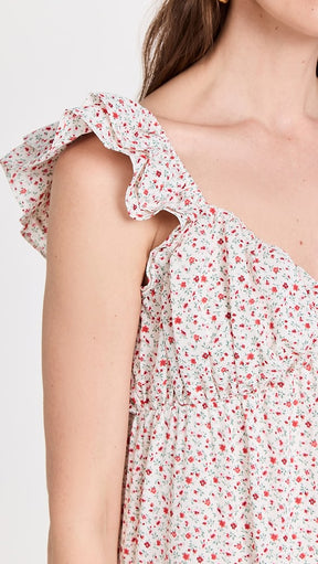 Floral Ruffle Sleeve Maxi Dress