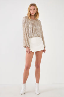 ENDLESS ROSE - Sequins Blouson Top - TOPS available at Objectrare