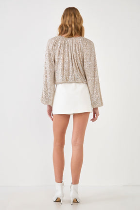 ENDLESS ROSE - Sequins Blouson Top - TOPS available at Objectrare