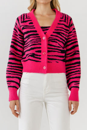 ENGLISH FACTORY - English Factory - Tiger Knit Cardigan - CARDIGANS available at Objectrare