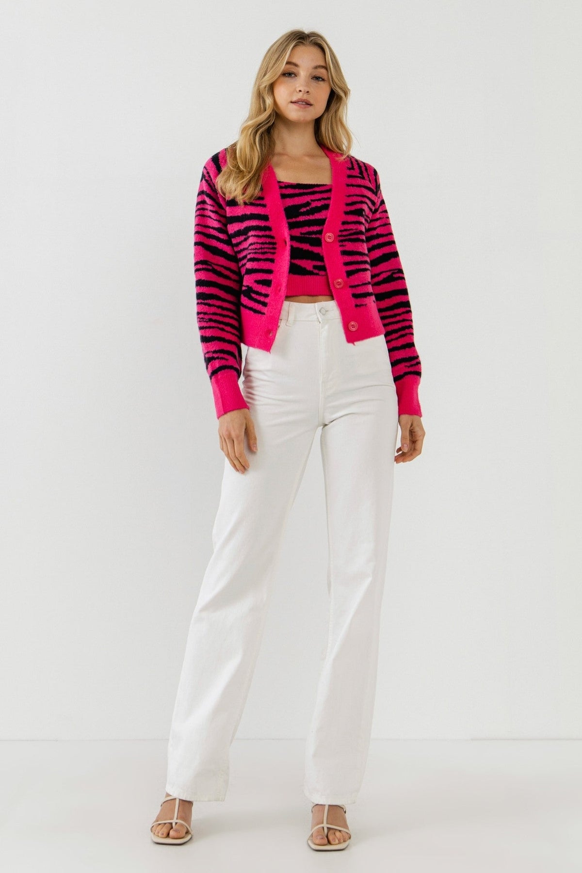 ENGLISH FACTORY - Tiger Knit Cardigan - CARDIGANS available at Objectrare