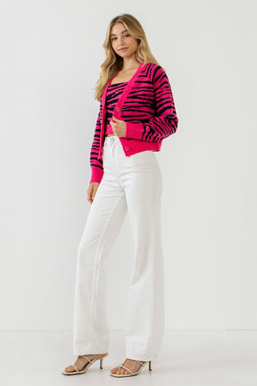 ENGLISH FACTORY - Tiger Knit Cardigan - CARDIGANS available at Objectrare