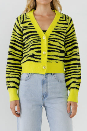 ENGLISH FACTORY - English Factory - Tiger Knit Cardigan - CARDIGANS available at Objectrare