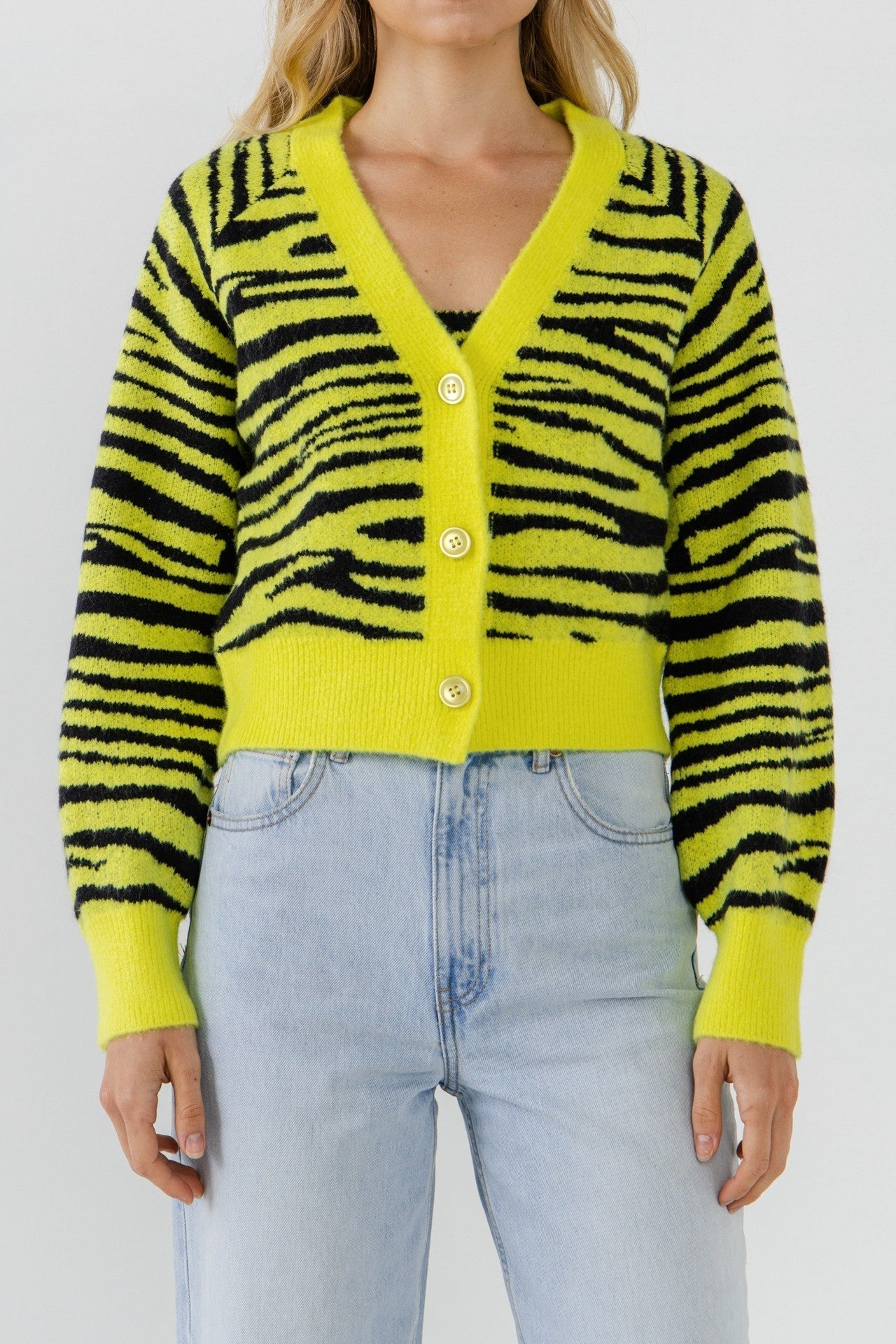 ENGLISH FACTORY - Tiger Knit Cardigan - CARDIGANS available at Objectrare
