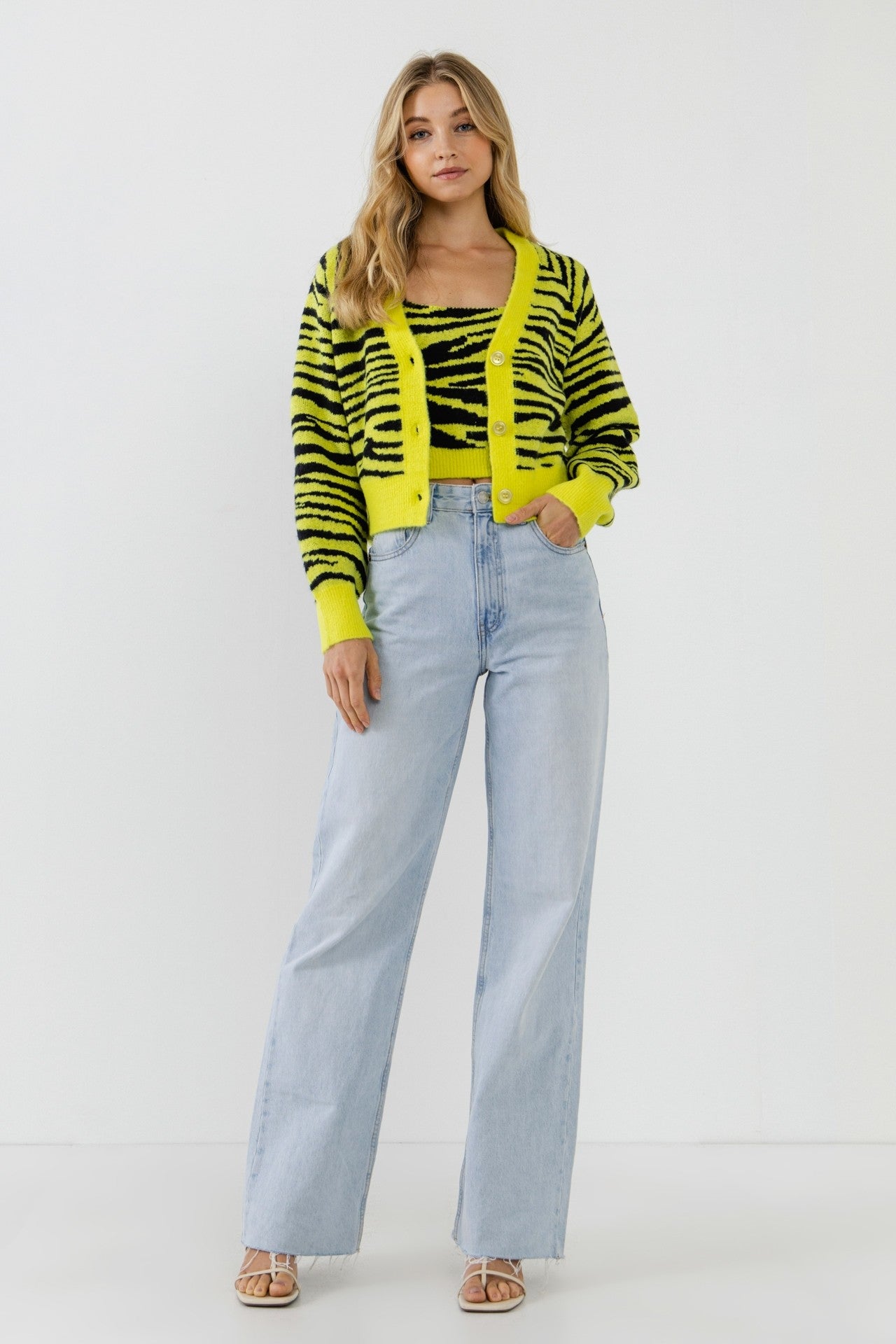 ENGLISH FACTORY - Tiger Knit Cardigan - CARDIGANS available at Objectrare