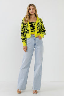 ENGLISH FACTORY - Tiger Knit Cardigan - CARDIGANS available at Objectrare