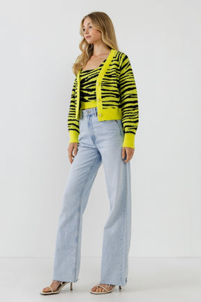 ENGLISH FACTORY - Tiger Knit Cardigan - CARDIGANS available at Objectrare