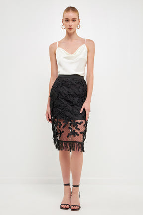 ENDLESS ROSE - Floral Lace Skirt - sale available at Objectrare