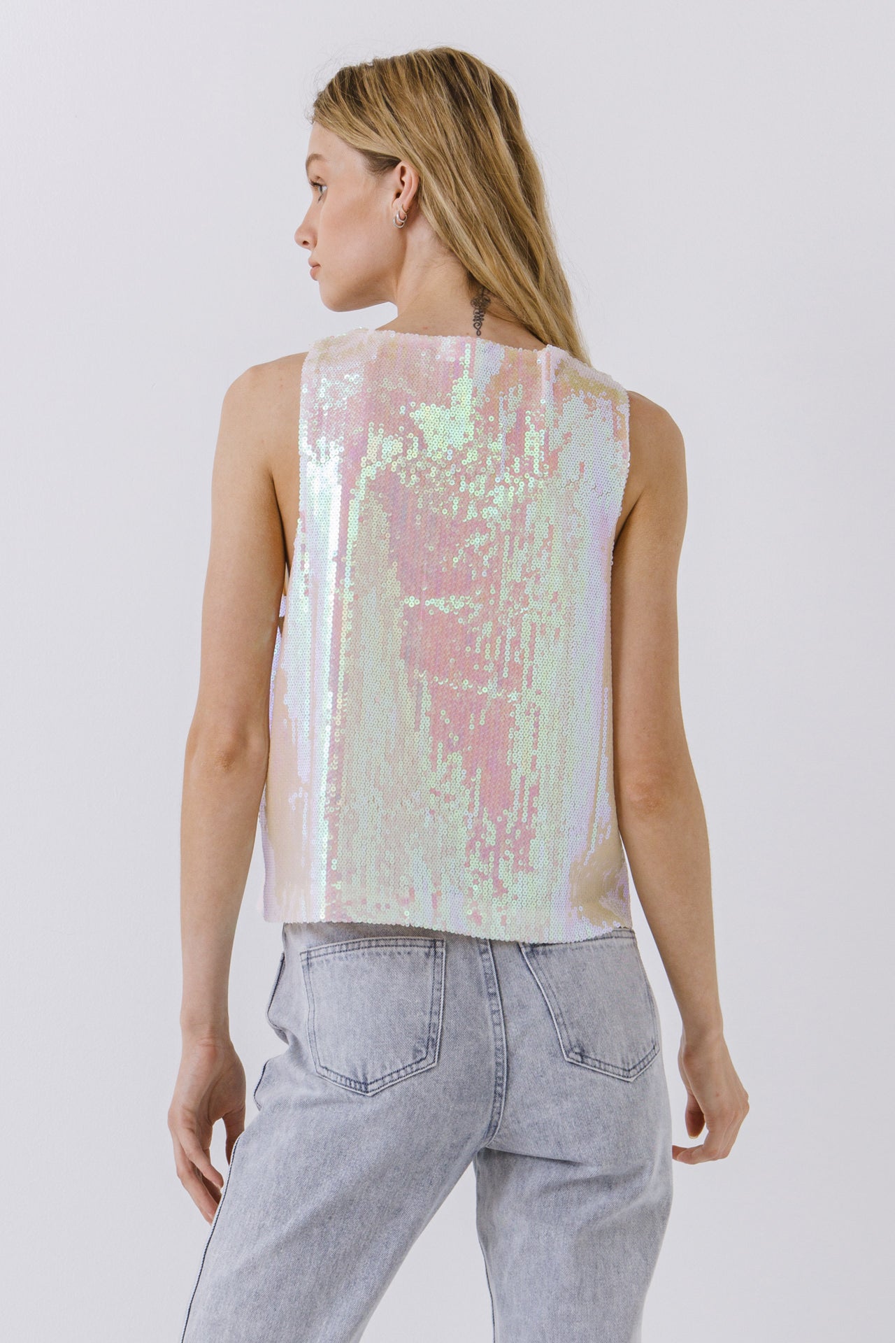 ENDLESS ROSE - Bella Sequin Floral Tank - sale available at Objectrare