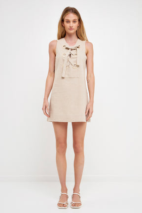 ENGLISH FACTORY - Linen Mini Shift Dress - DRESSES available at Objectrare