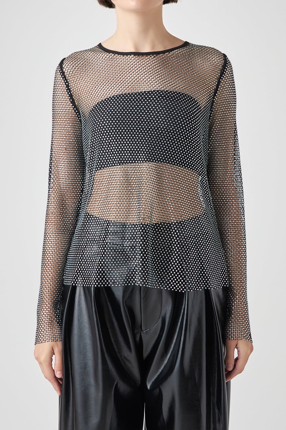 GREY LAB - Rhinestone Long Sleeve Top - TOPS available at Objectrare