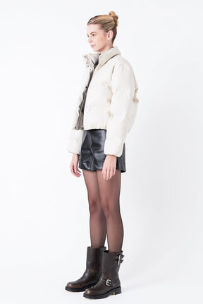 GREY LAB - Cropped Puffer Jacket - OUTERWEAR available at Objectrare