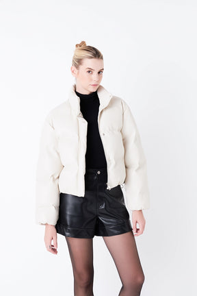 GREY LAB - Cropped Puffer Jacket - JACKETS available at Objectrare