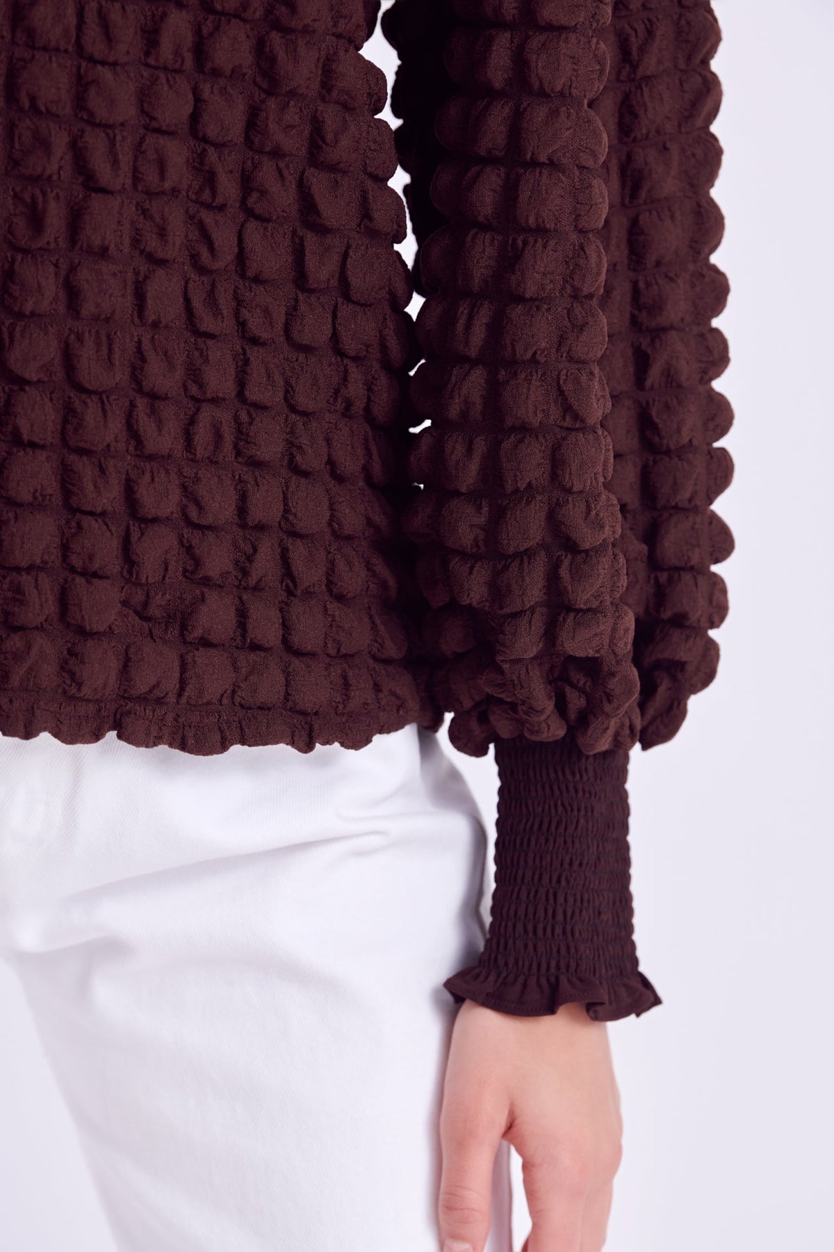 ENDLESS ROSE - Mock Neck Long-Sleeve Blouse - SHIRTS & BLOUSES available at Objectrare