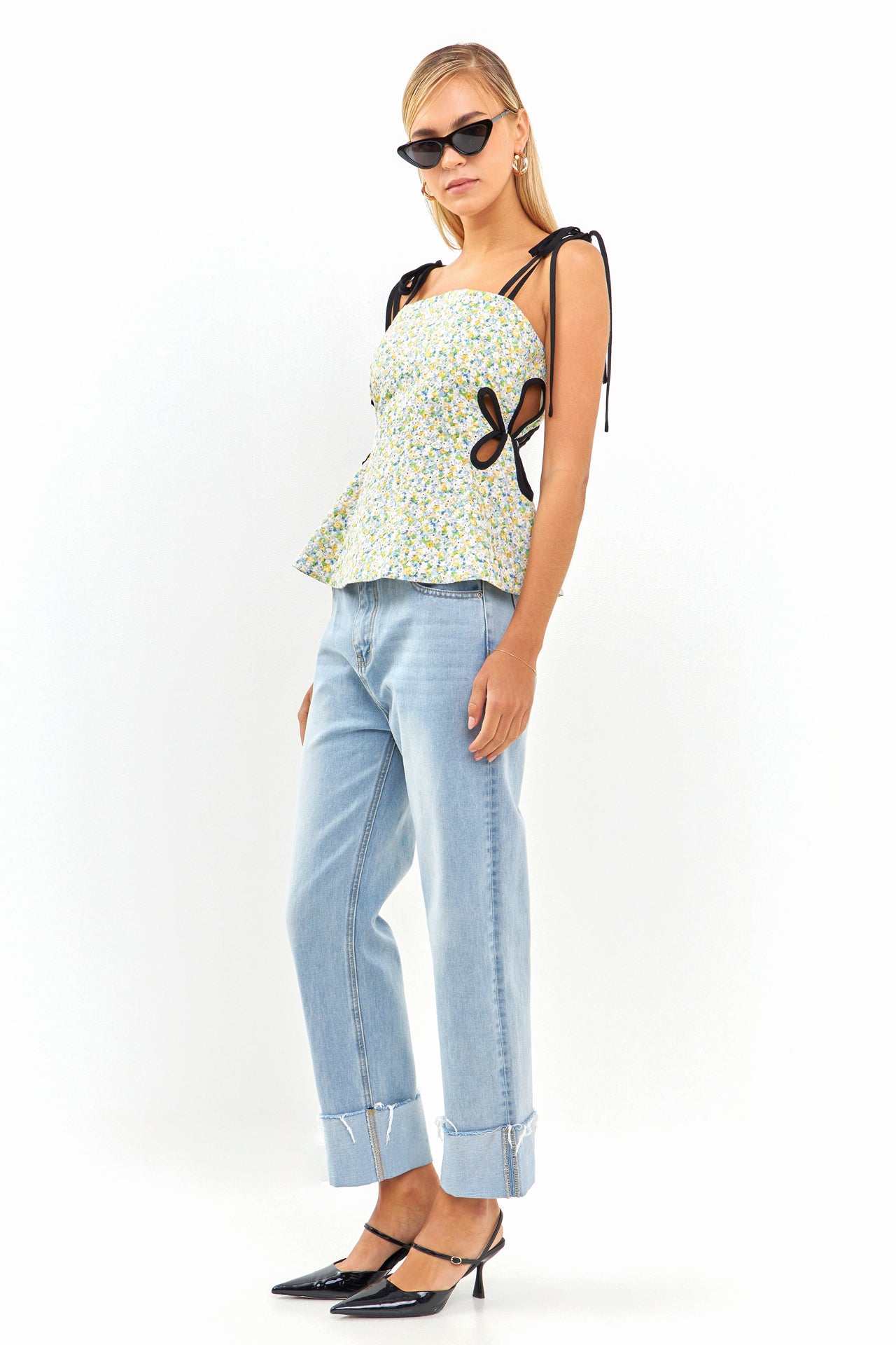 ENGLISH FACTORY - Floral Peplum Top - TOPS available at Objectrare