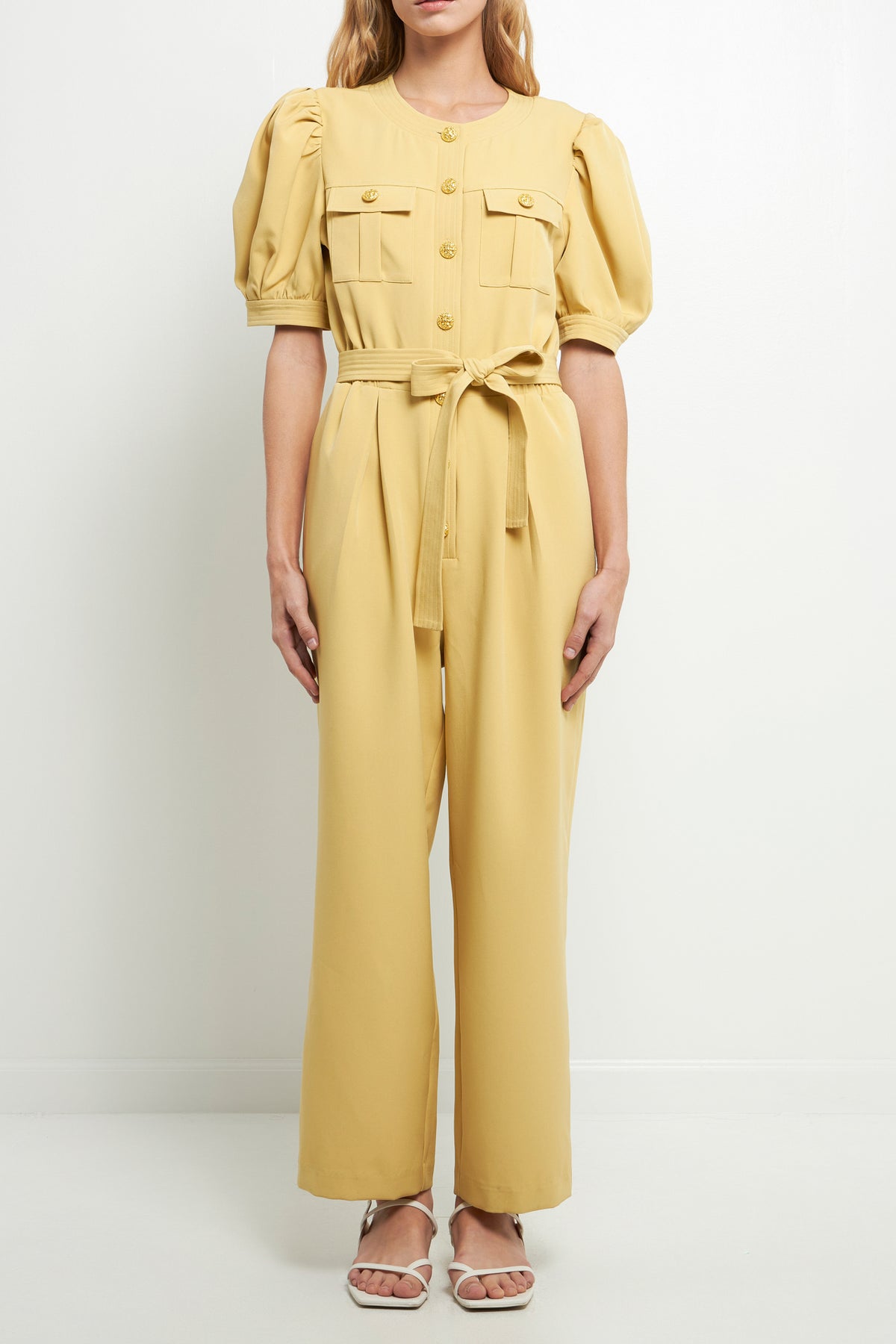 ENGLISH FACTORY - Puff Sleeve Jumpsuit - JUMPSUITS available at Objectrare
