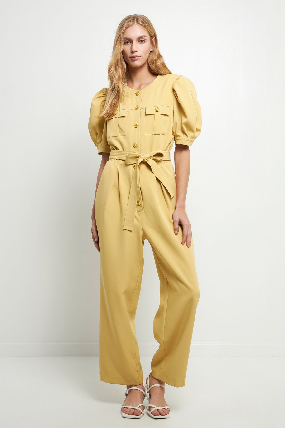 ENGLISH FACTORY - Puff Sleeve Jumpsuit - JUMPSUITS available at Objectrare