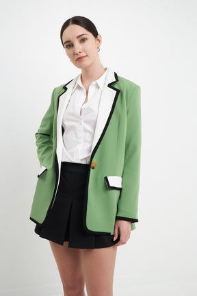 ENGLISH FACTORY - Color Block Blazer - BLAZERS available at Objectrare