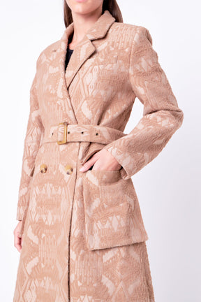 ENGLISH FACTORY - Premium Wool Brocade Swing Coat - COATS available at Objectrare