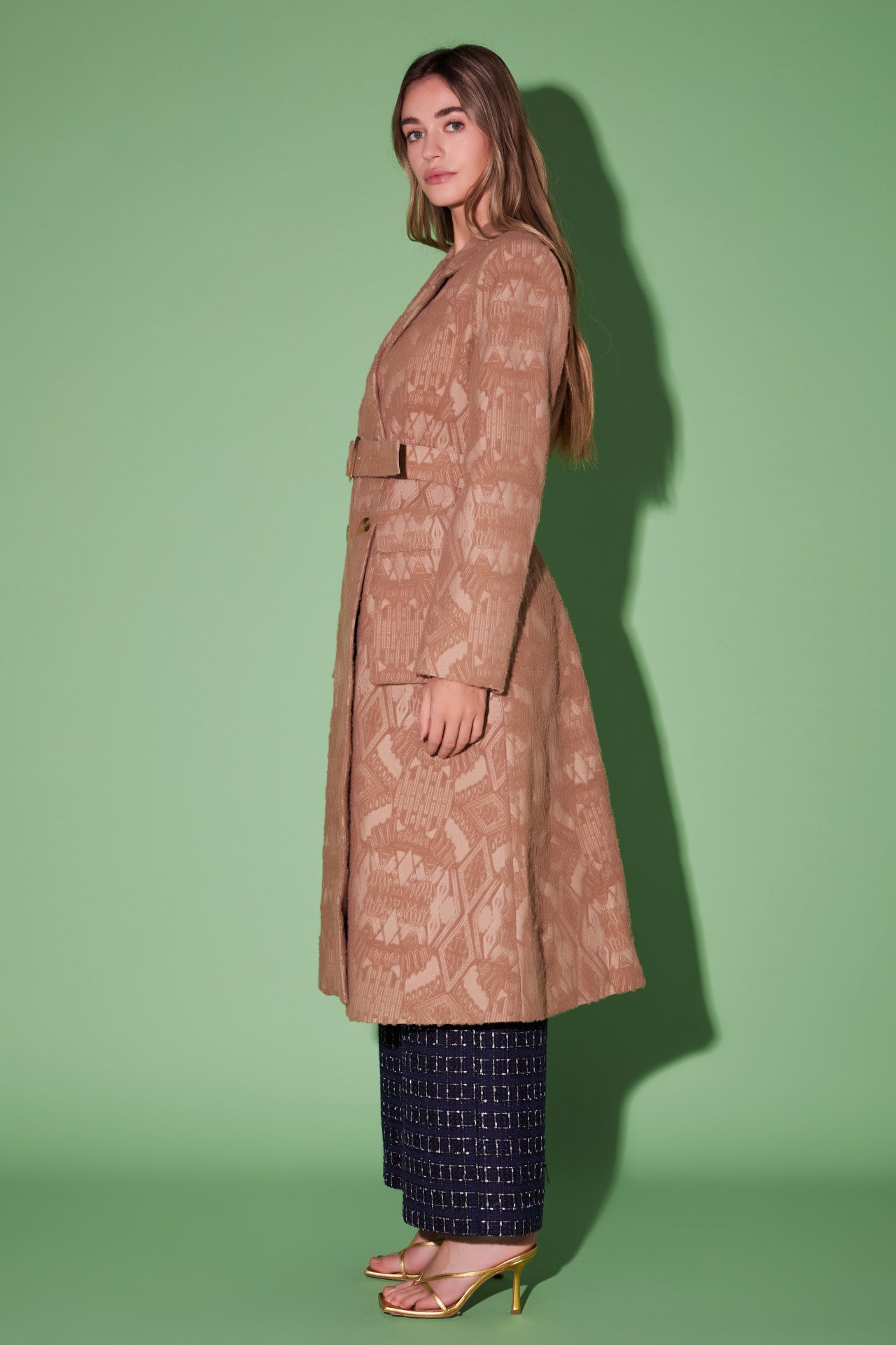 ENGLISH FACTORY - Premium Wool Brocade Swing Coat - COATS available at Objectrare