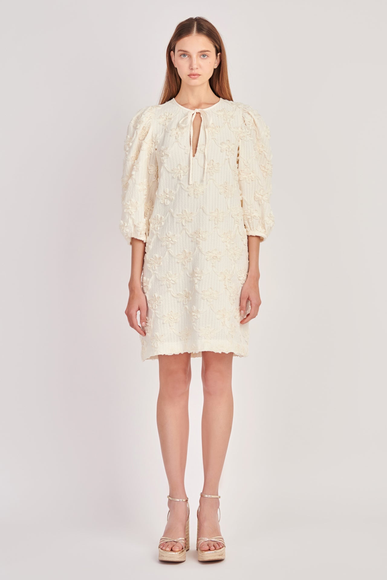 ENGLISH FACTORY - Ribbon Embroidered Shift Mini Dress - DRESSES available at Objectrare