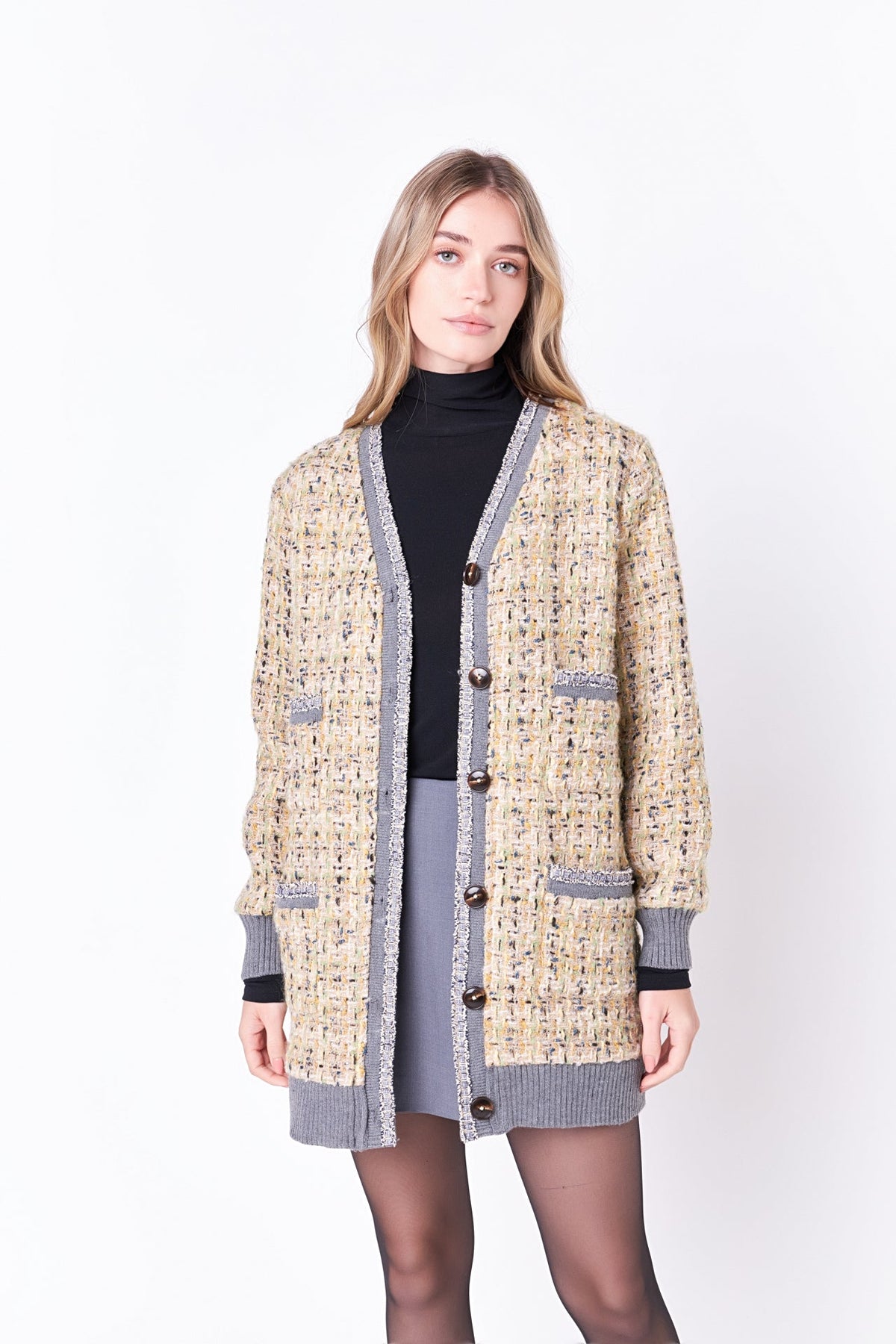 ENGLISH FACTORY - Boucle Coat With Trim - COATS available at Objectrare