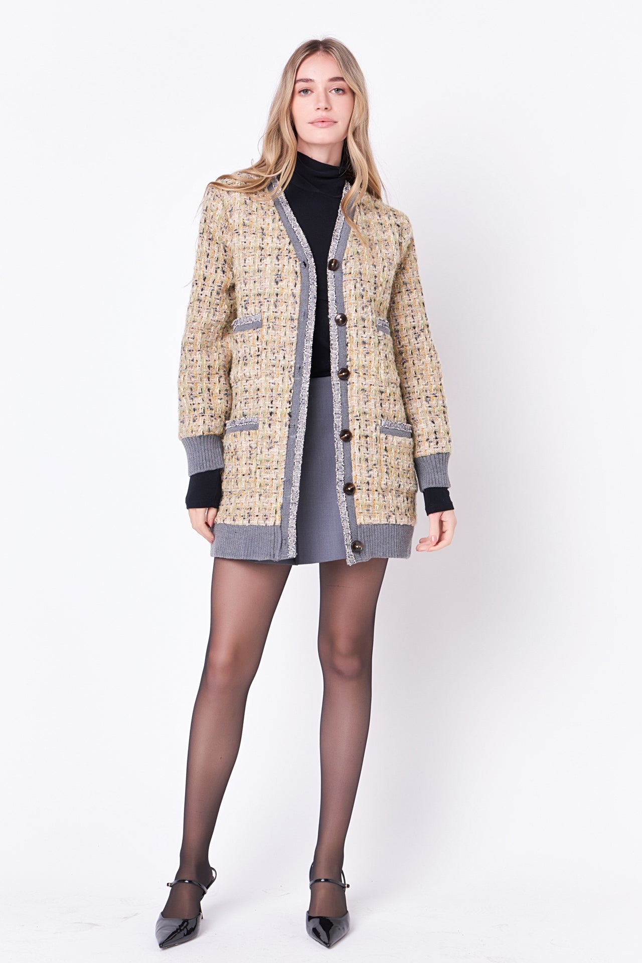 ENGLISH FACTORY - Boucle Coat With Trim - COATS available at Objectrare