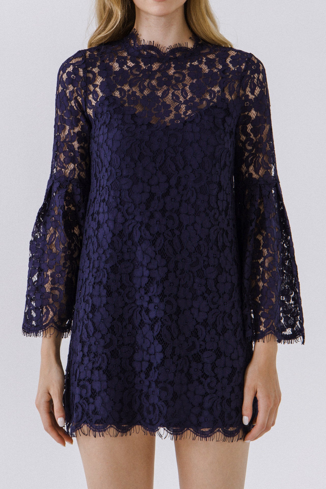ENDLESS ROSE - Bell Sleeve Lace Dress - DRESSES available at Objectrare