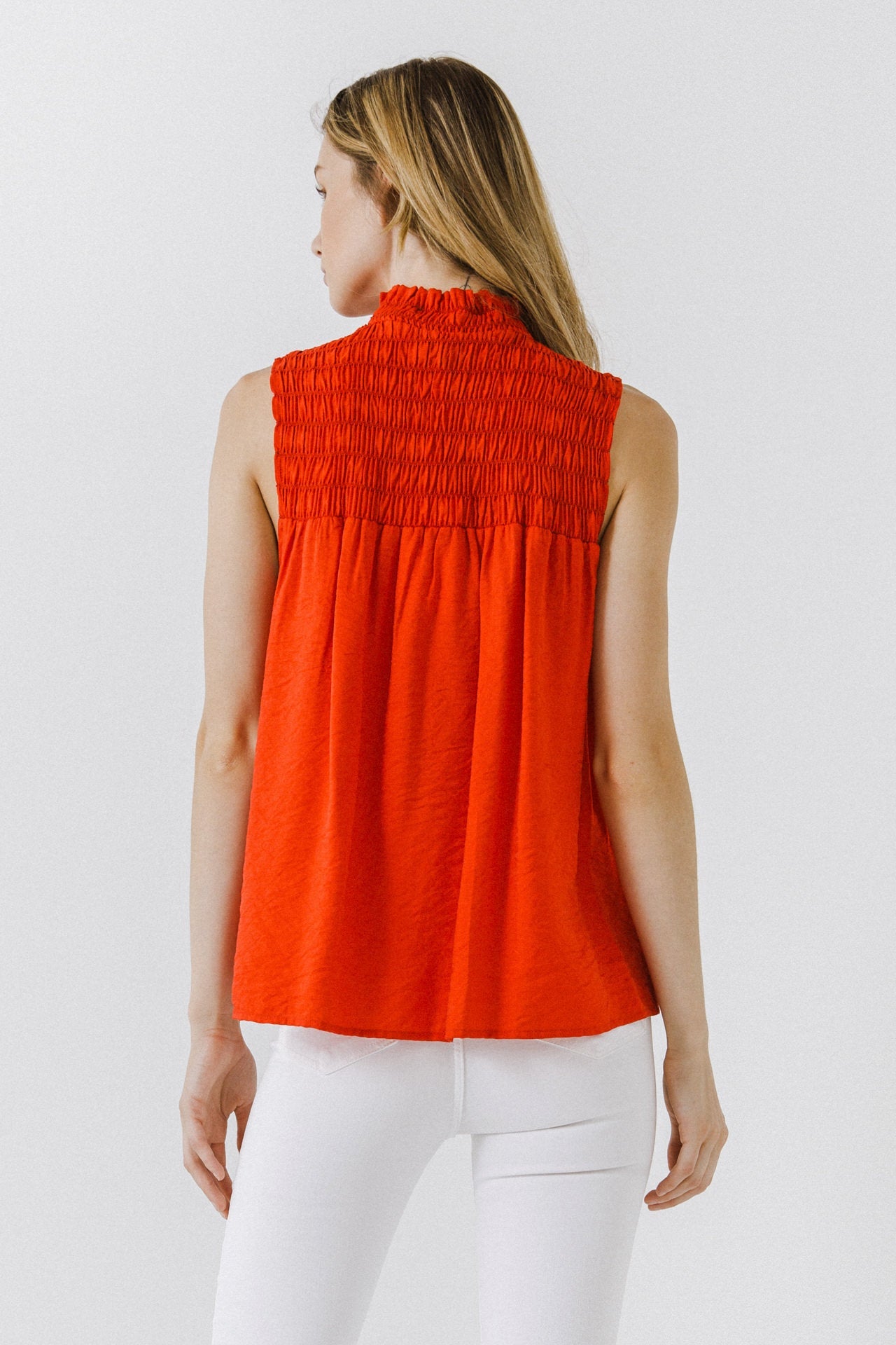 ENDLESS ROSE - Smocked Yoke Halter Top - TOPS available at Objectrare