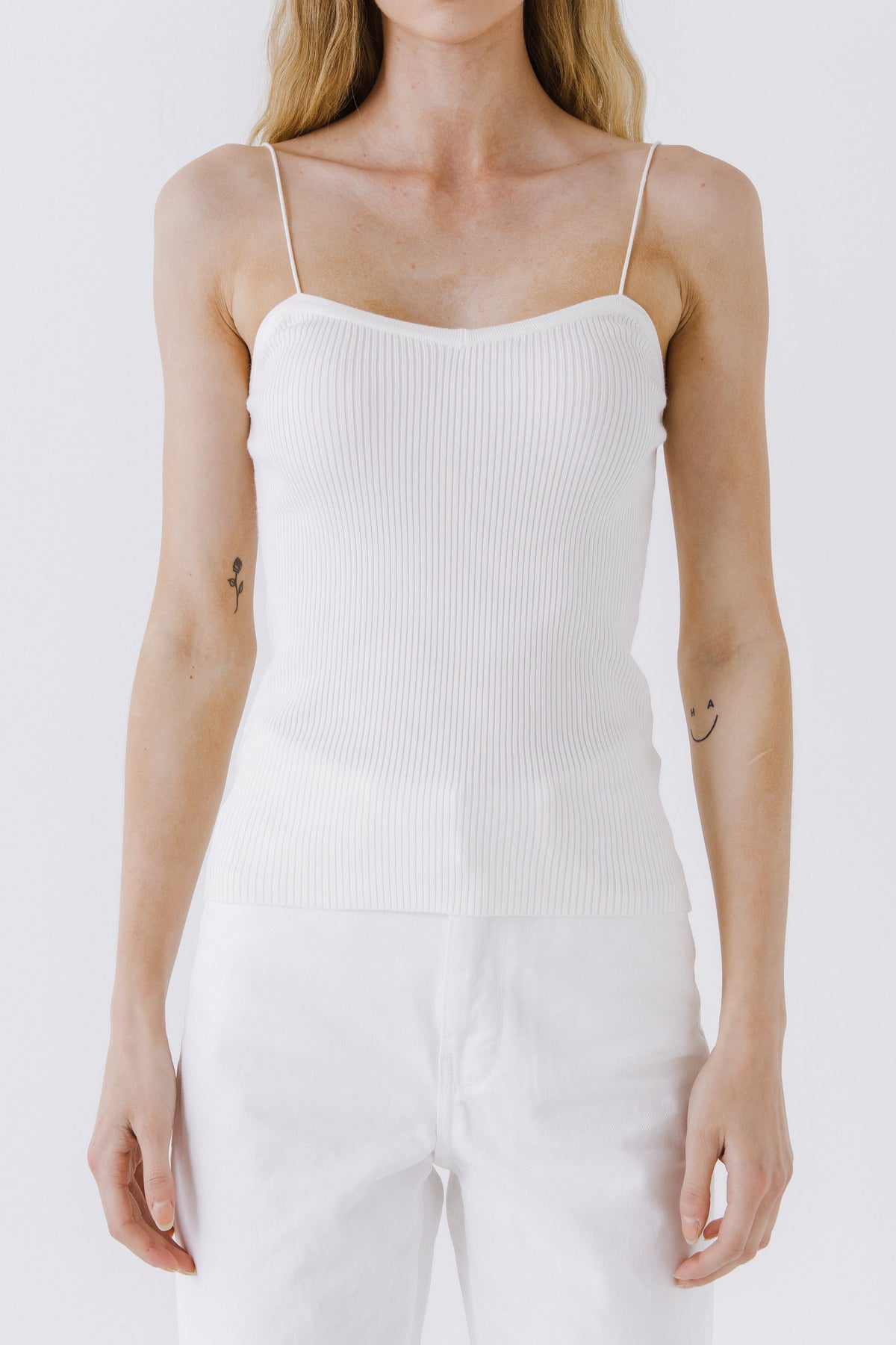 FREE THE ROSES - Free The Roses - Ribbed Knit Camisole - CAMI TOPS & TANK available at Objectrare