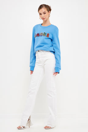 ENDLESS ROSE - Beaded Amore Sweatshirt - SWEATERS & KNITS available at Objectrare