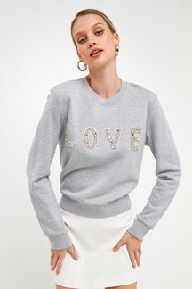 ENDLESS ROSE - Crystal Love Sweatshirt - SWEATERS & KNITS available at Objectrare