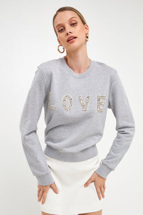 ENDLESS ROSE - Endless Rose - Crystal Love Sweatshirt - SWEATERS & KNITS available at Objectrare