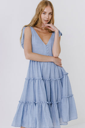 FREE THE ROSES - Tiered Shoulder-Tie Dress - DRESSES available at Objectrare