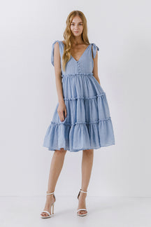 FREE THE ROSES - Tiered Shoulder-Tie Dress - DRESSES available at Objectrare