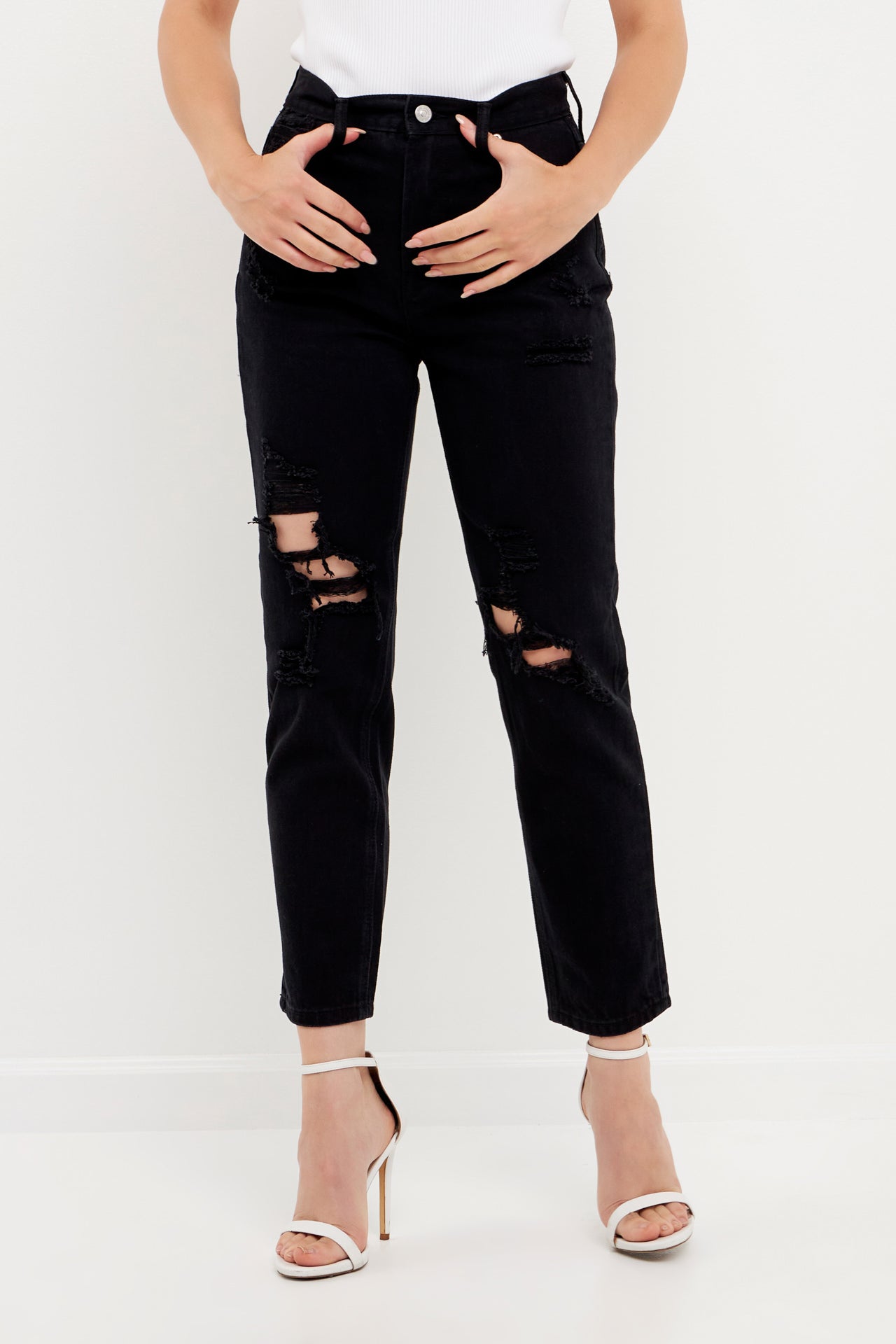 ENDLESS ROSE - Destroyed Jeans - JEANS available at Objectrare