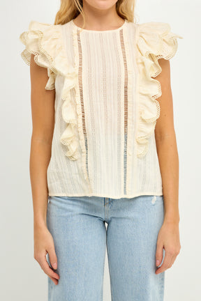 FREE THE ROSES - Scallop Ruffle Top - TOPS available at Objectrare