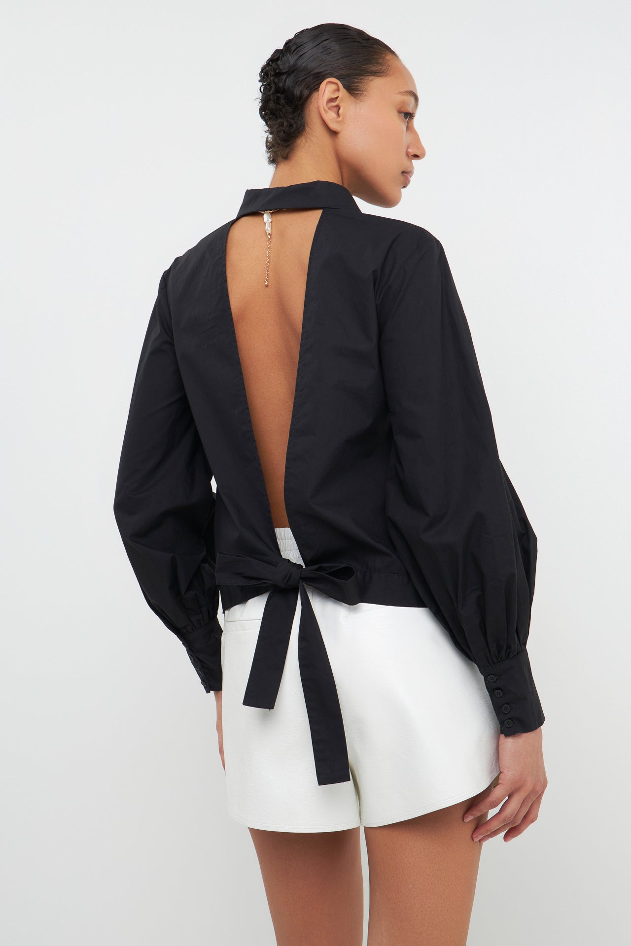 GREY LAB - Backless Long Sleeve Shirt - SHIRTS & BLOUSES available at Objectrare