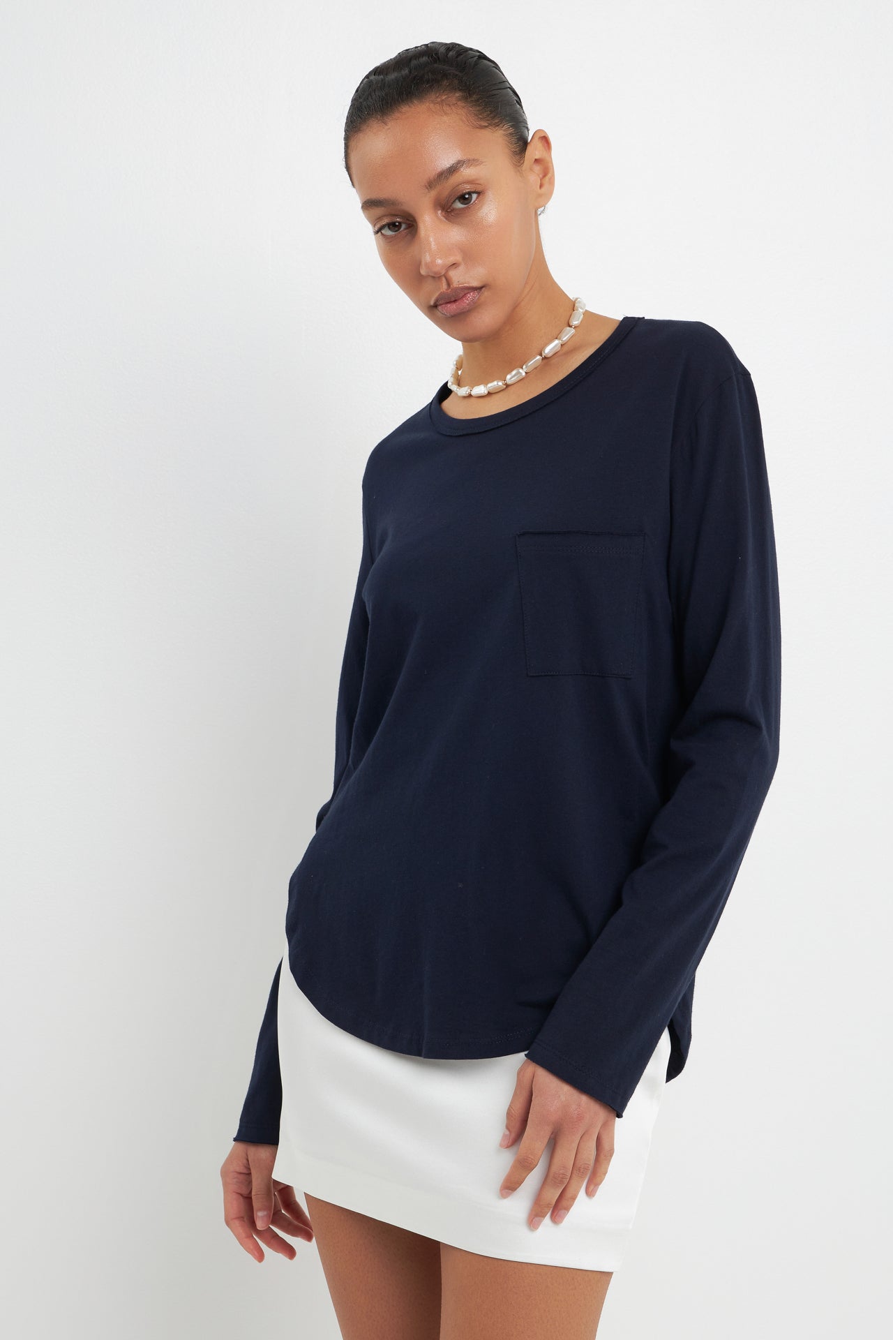 GREY LAB - Classic Round Neck Long Sleeve - T-SHIRTS available at Objectrare