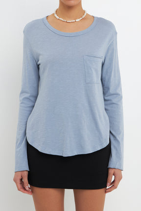 GREY LAB - Classic Round Neck Long Sleeves - T-SHIRTS available at Objectrare