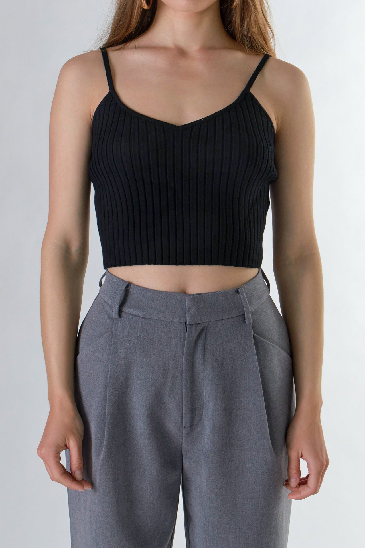 ENDLESS ROSE - Knit Cami Crop Top - CAMI TOPS & TANK available at Objectrare