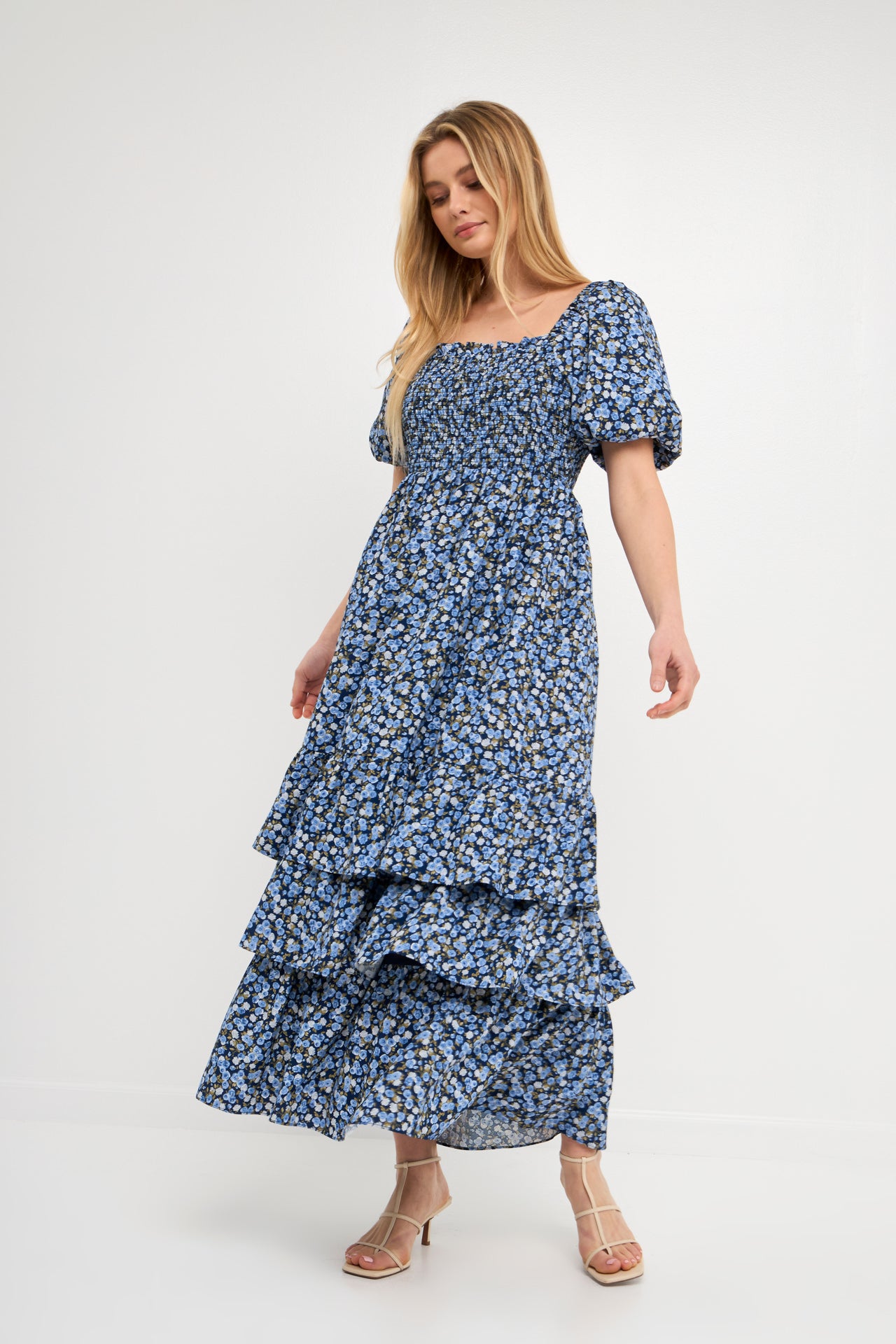 ENGLISH FACTORY - Textured Floral Printed Maxi Dress - DRESSES available at Objectrare