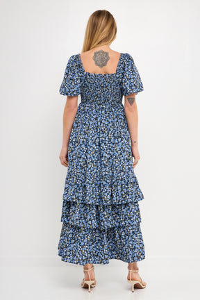 ENGLISH FACTORY - Textured Floral Printed Maxi Dress - DRESSES available at Objectrare