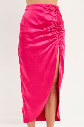 ENDLESS ROSE - Front Slit Midi Skirt - SKIRTS available at Objectrare