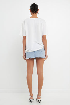 GREY LAB - High-waisted High Distressed Mini - SKIRTS available at Objectrare
