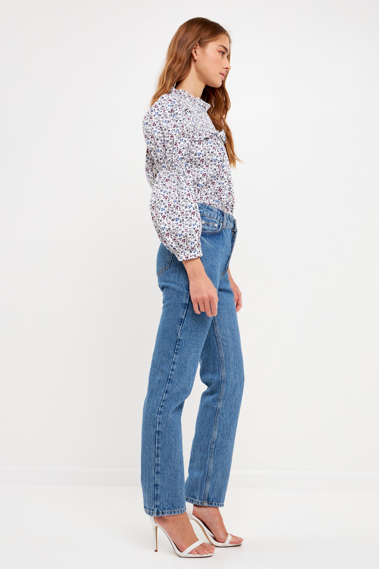 ENGLISH FACTORY - Floral Printed Cotton Long Sleeve Blouse - TOPS available at Objectrare